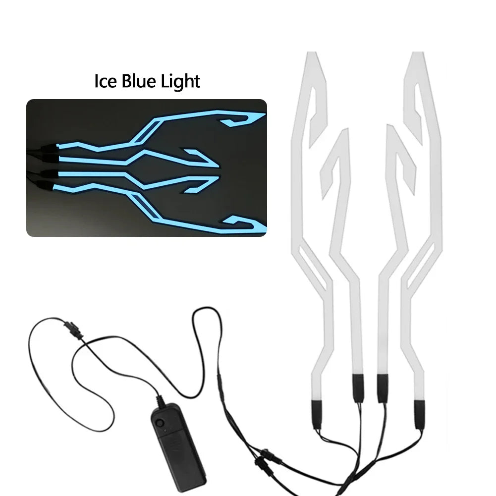 Illuminate Your Ride: Waterproof LED Cold Light 4-In-1 Helmet Strip for Motorcycle Safety and Style