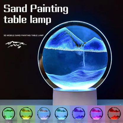 Transform Your Space with the 3D Moving Sand Art Frame LED Lamp - 16 Colors of Mesmerizing Light