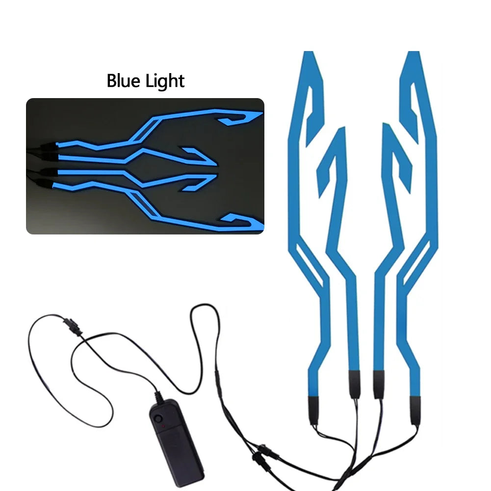 Illuminate Your Ride: Waterproof LED Cold Light 4-In-1 Helmet Strip for Motorcycle Safety and Style