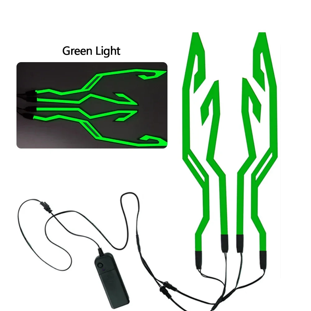 Illuminate Your Ride: Waterproof LED Cold Light 4-In-1 Helmet Strip for Motorcycle Safety and Style