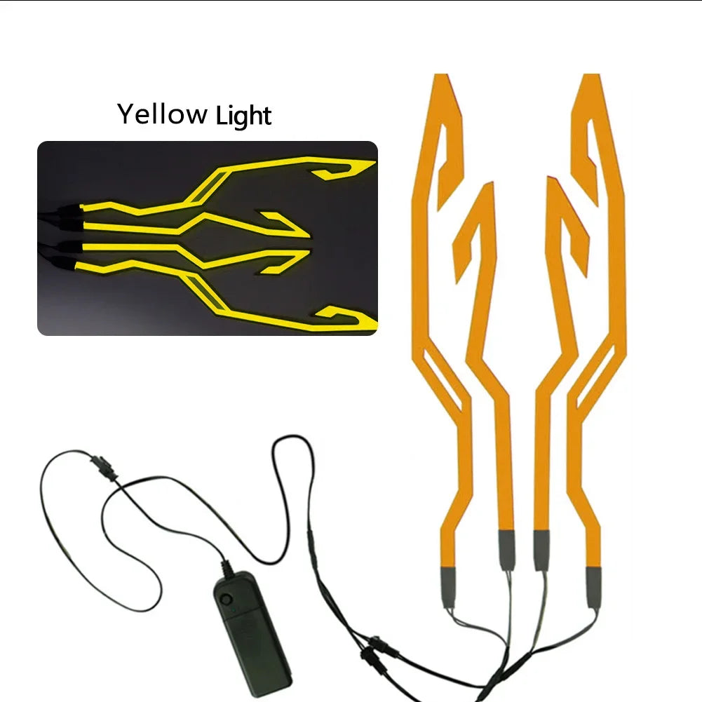 Illuminate Your Ride: Waterproof LED Cold Light 4-In-1 Helmet Strip for Motorcycle Safety and Style