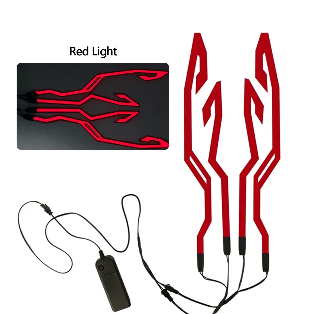 Illuminate Your Ride: Waterproof LED Cold Light 4-In-1 Helmet Strip for Motorcycle Safety and Style