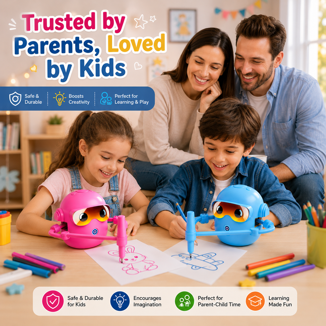 Voice Interactive Smart Drawing Robot - The Ultimate Educational Art Toy for Kids Ages 3-6