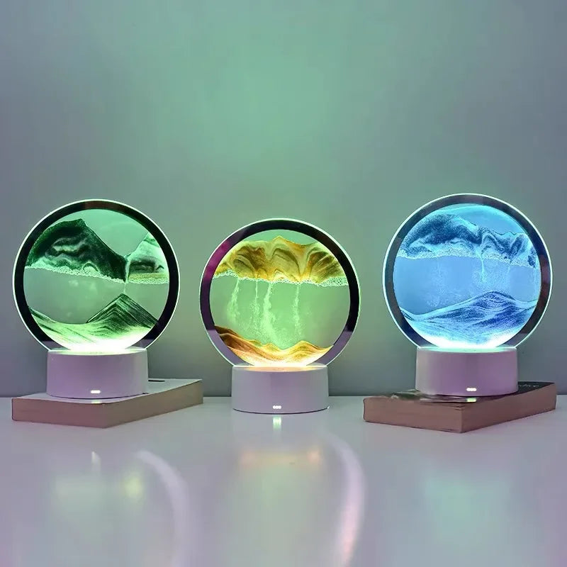 Transform Your Space with the 3D Moving Sand Art Frame LED Lamp - 16 Colors of Mesmerizing Light