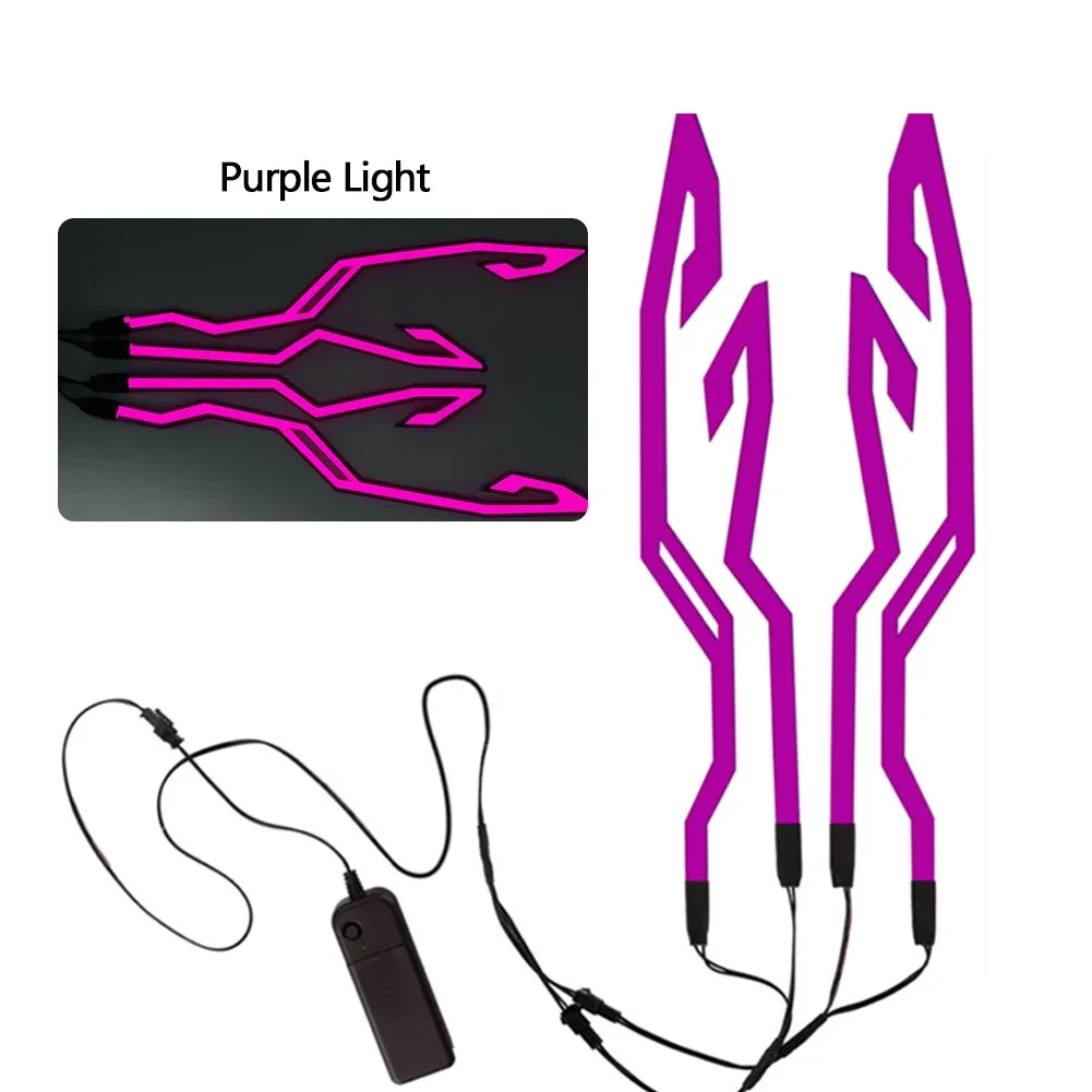 Illuminate Your Ride: Waterproof LED Cold Light 4-In-1 Helmet Strip for Motorcycle Safety and Style