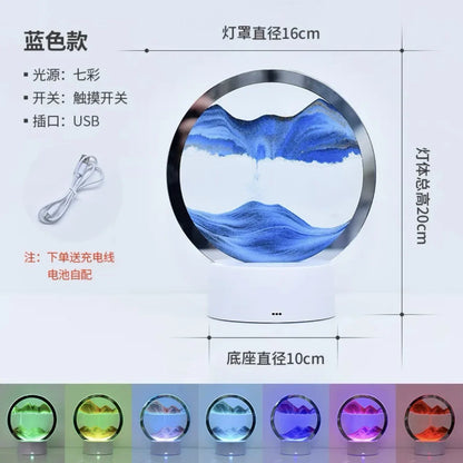 Transform Your Space with the 3D Moving Sand Art Frame LED Lamp - 16 Colors of Mesmerizing Light