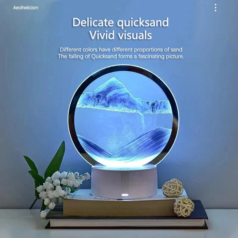 Transform Your Space with the 3D Moving Sand Art Frame LED Lamp - 16 Colors of Mesmerizing Light