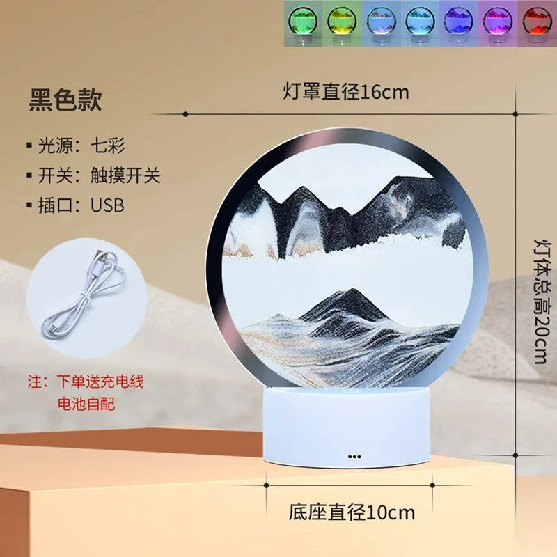 Transform Your Space with the 3D Moving Sand Art Frame LED Lamp - 16 Colors of Mesmerizing Light