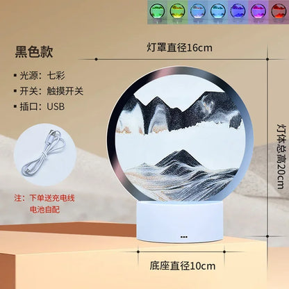 Transform Your Space with the 3D Moving Sand Art Frame LED Lamp - 16 Colors of Mesmerizing Light