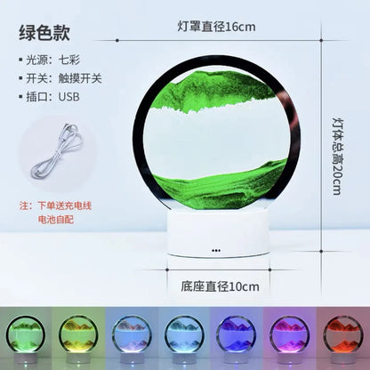 Transform Your Space with the 3D Moving Sand Art Frame LED Lamp - 16 Colors of Mesmerizing Light