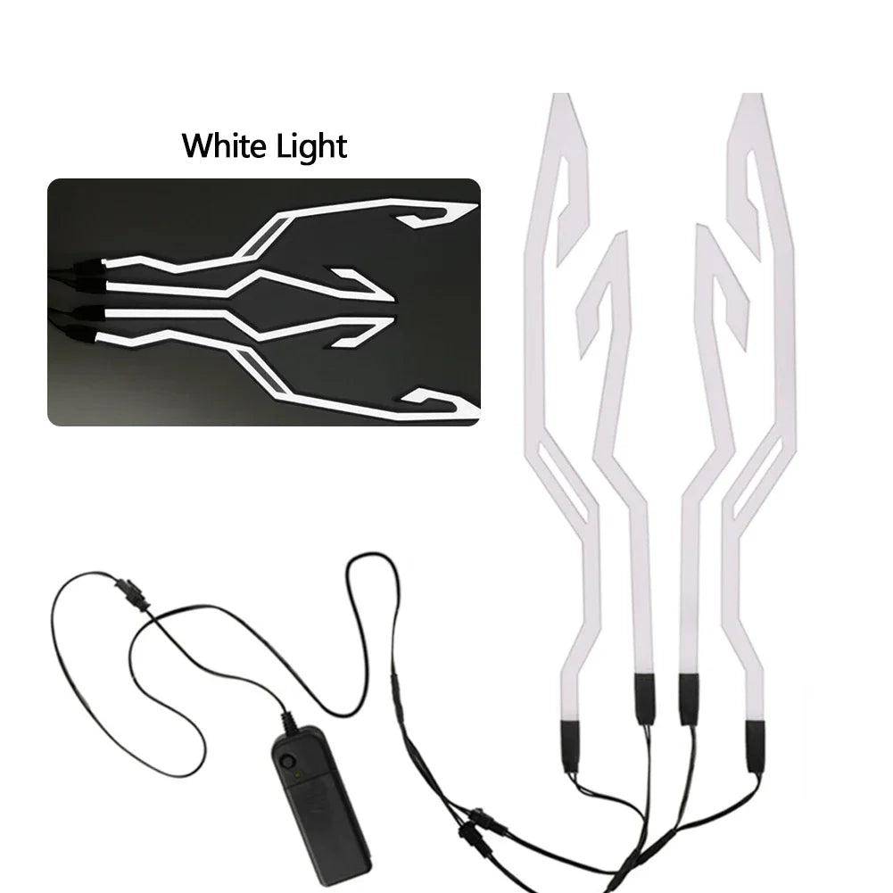 Illuminate Your Ride: Waterproof LED Cold Light 4-In-1 Helmet Strip for Motorcycle Safety and Style